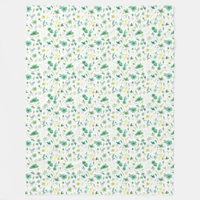 Verdant Flowers Mysiga Blanket Fleecefilt (Framsidan)
