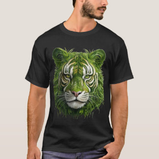 Verdant Majesty: Grass-Clip Royal Tiger" T Shirt
