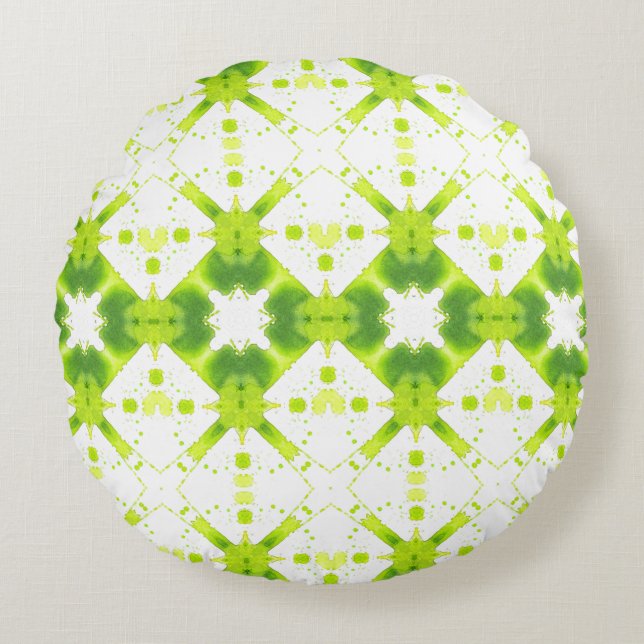 Verdant Mandala Round Golv Pillow Rund Kudde (Framsidan)