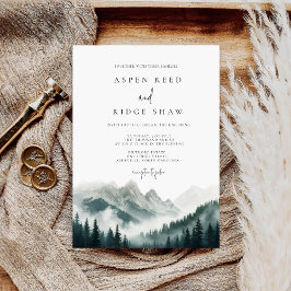 Verdant Peaks Misty Forest Invitation Spara Datumet