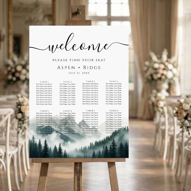 Verdant Peaks Misty Forest Seating Chart Poster (Skapare uppladdad)