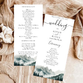 Verdant Peaks Mountain Wedding Program