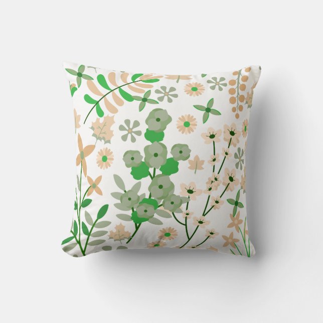 "Verdant Petalscape" Kudde (Framsida)