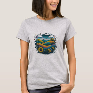 Verdant Serenity: Grönt Nature Scenery T-Shirt