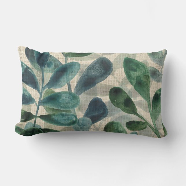 Verdant Sophistication - Tropical Lövs Lumbarkudde (Framsida)