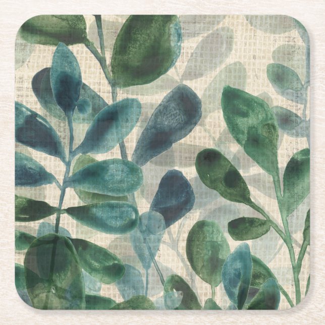 Verdant Sophistication - Tropical Lövs Underlägg Papper Kvadrat (Framsidan)