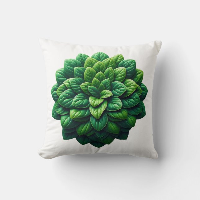 Verdant Spiral Bloom Kudde (Framsida)