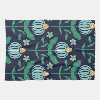 Verdant Stollig Flower Blue Kitchen Towel Kökshandduk