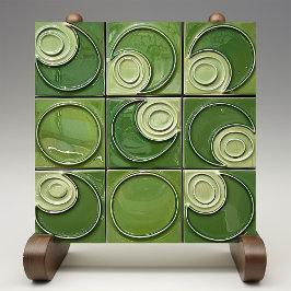Verdant Swirl Faux Relief Ceramic Tile Kakelplatta