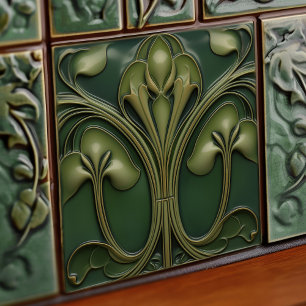 Verdant Vines: Art nouveau Revival Kakelplatta