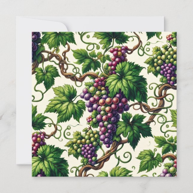 Verdant Vineyard Bliss: A Tapestry of Grapevines Inbjudningar (Framsida)