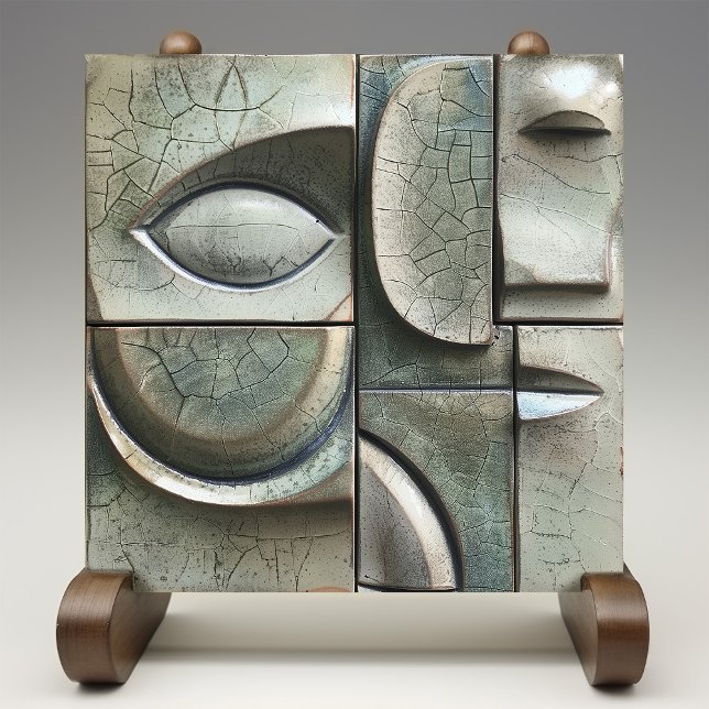 Verdant Vision - Abstrakt Kuba Ceramic Tile Kakelplatta (Skapare uppladdad)