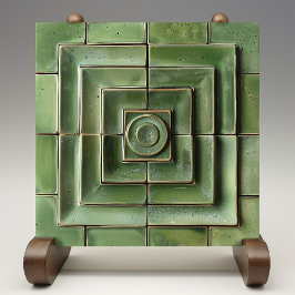 Verdant Visions Geometric Ceramic Tile Kakelplatta
