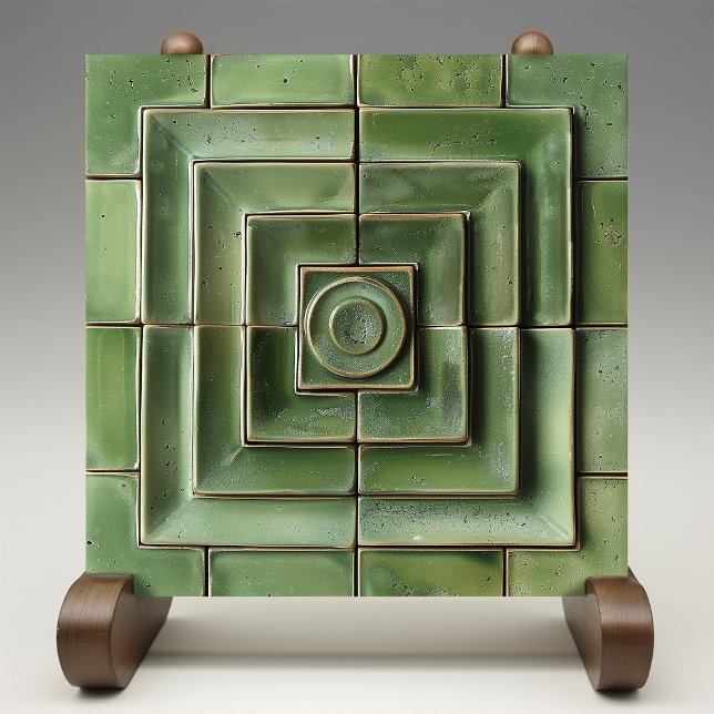 Verdant Visions Geometric Ceramic Tile Kakelplatta (Skapare uppladdad)