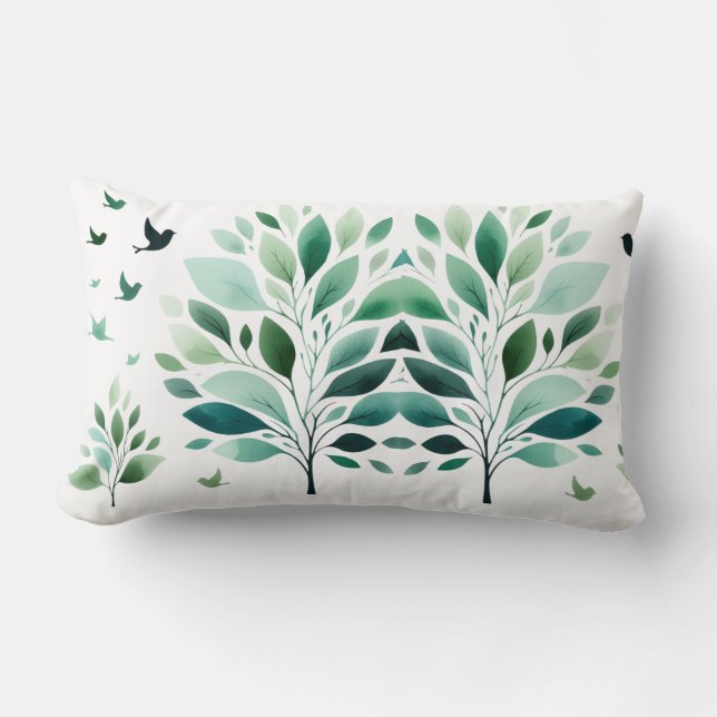 Verdant Whispers Chickadee Lumbarkudde (Framsida)