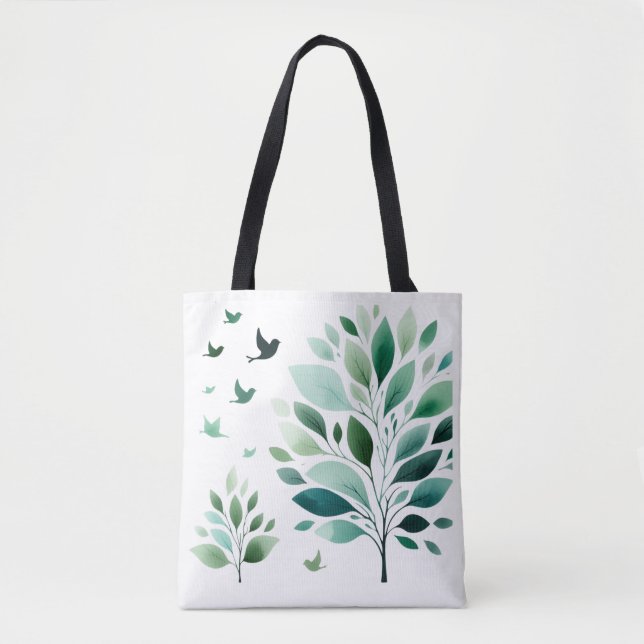 Verdant Whispers Chickadee Tygkasse (Framsida)