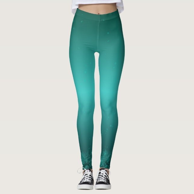 Verde Bosque Degradado - Diseño Zen con Detalles  Leggings (Framsida)