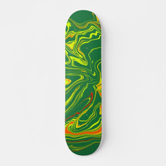verde con amarillo mini skateboard bräda 18,5 cm (Framsida)