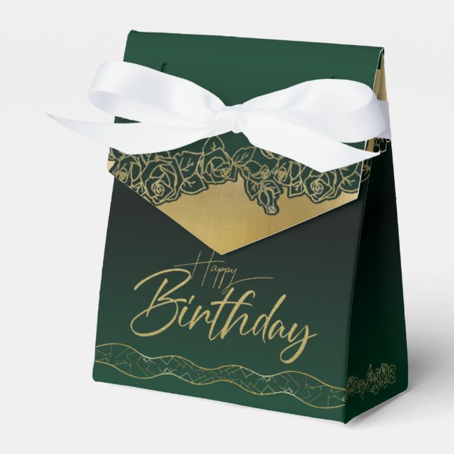  verde de bosque con rosas elegant  para cumple presentaskar (Framsidan Sidan)