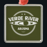 Verde River Arizona Kayaking Julgransprydnad Metall<br><div class="desc">Kap Verdes Vild och Scenfloden springa genom Mazatzal- och Cedar Bench Wilderness-områdena söder om Kap Verde,  Arizona och är ett paddel- och fritidscentrum.</div>