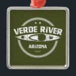 Verde River Arizona Kayaking Julgransprydnad Metall<br><div class="desc">Kap Verdes Vild och Scenfloden springa genom Mazatzal- och Cedar Bench Wilderness-områdena söder om Kap Verde,  Arizona och är ett paddel- och fritidscentrum.</div>