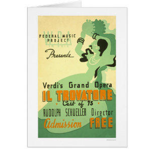 Verdi Il Trovatore 1937 WPA Hälsningskort