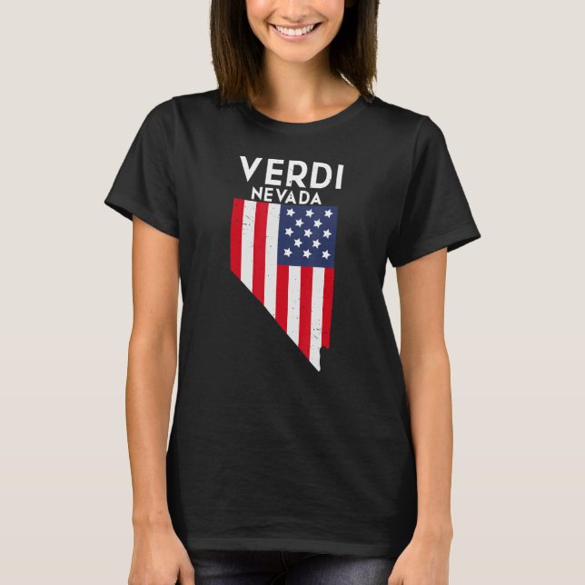Verdi Nevada Förenta staterna State America Travel T Shirt (Framsida)