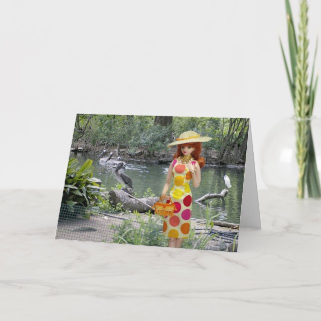 Verdi pelikan på den Houston zooen Kort (Framsida)