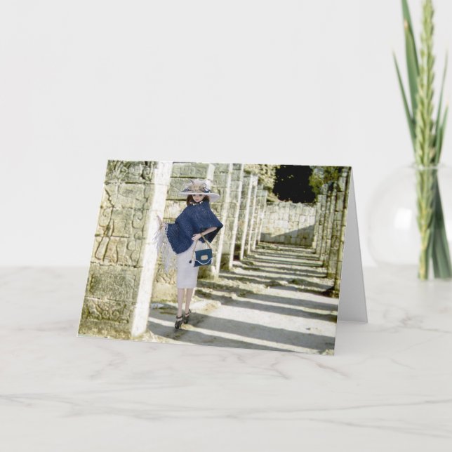 Verdi sned Pilasters på Chichen Itza, Mexico Kort (Framsida)