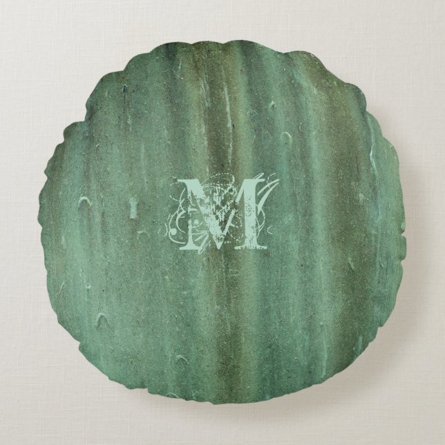 Verdigris Bronze Rund Kudde (Framsidan)