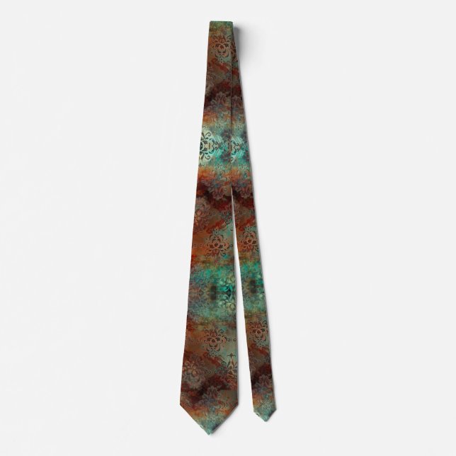 Verdigris Grönt och Rust Neck Tie Slips (Framsida)