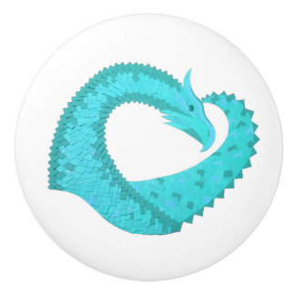 Verdigris hjärta drake på vitt knopp