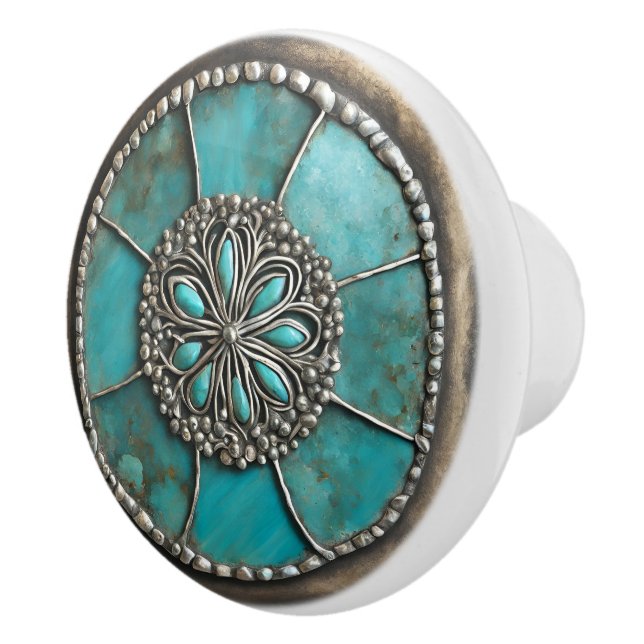 Verdigris Patina Metal Knopp (Höger)