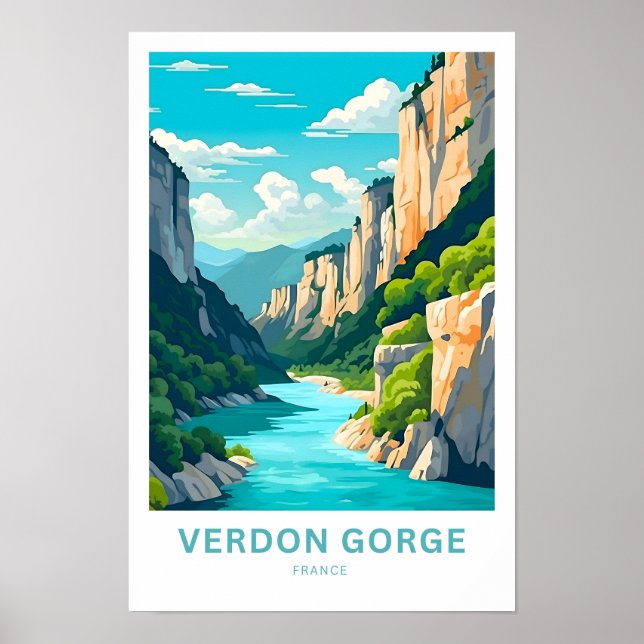 Verdon Gorge Frankrike Travel Skriv ut Poster (Framsidan)