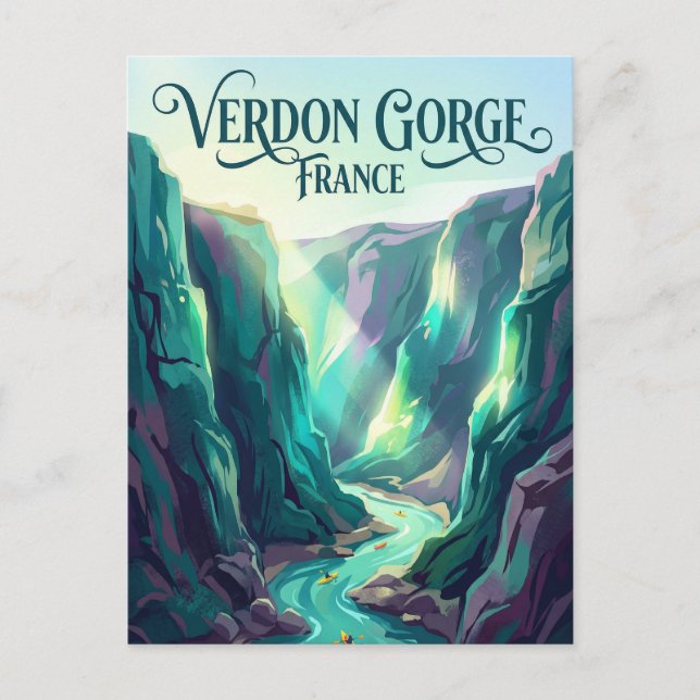 Verdon Gorge Frankrike Vykort (Framsida)