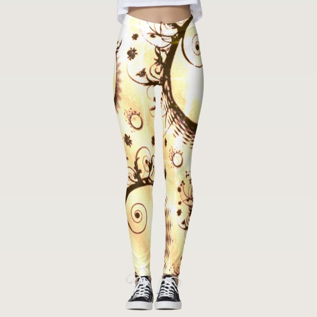 Verdredi Swirls Finare Comfy Yoga Byxor Leggings (Framsida)