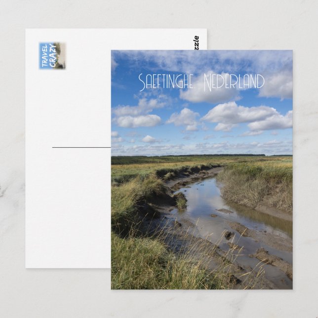 Verdronken Land van Saeftinghe, Nederländerna Vykort (Fram/baksida)