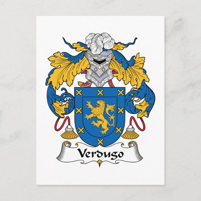 Verdugo Family Crest Vykort (Framsida)