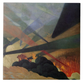 Verdun (Vallotton) (scen från första världskriget) Kakelplatta