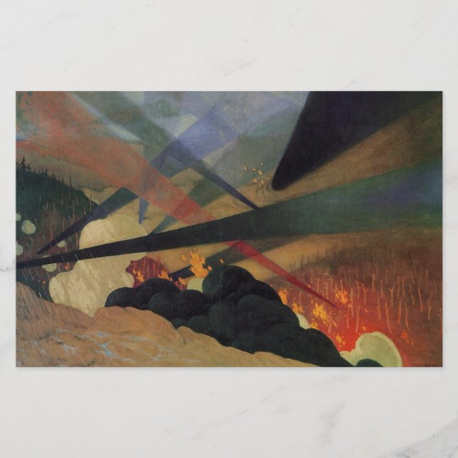 Verdun (Världskrig 1, stridscen) (av Vallotton) Brevpapper (Framsida)