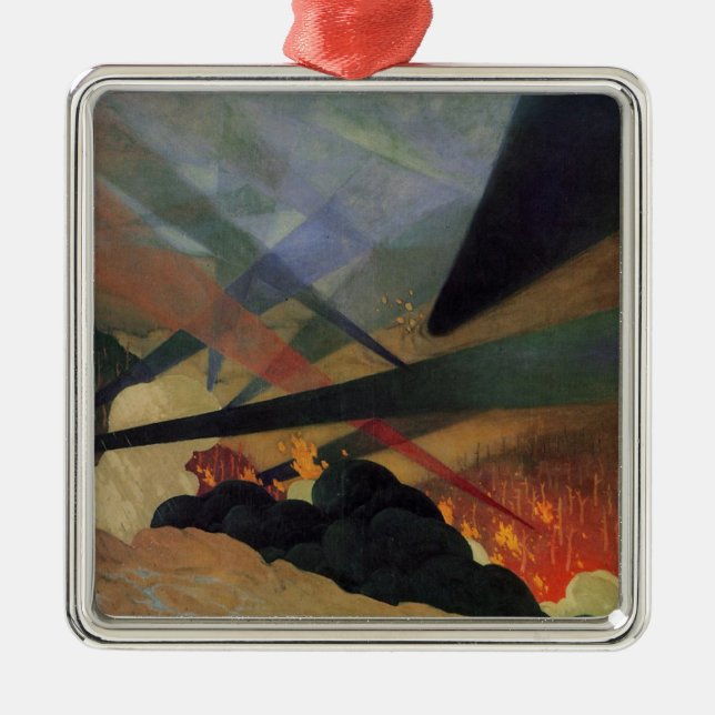 Verdun (Världskrig 1, stridscen) (av Vallotton) Julgransprydnad Metall (Framsidan)