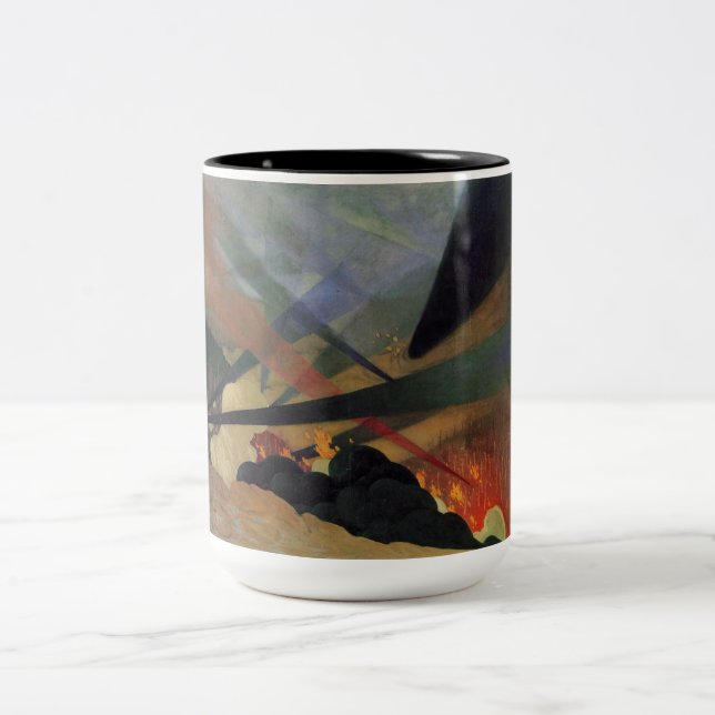 Verdun (Världskrig 1, stridscen) (av Vallotton) Två-Tonad Mugg (Center)