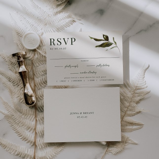 VERDURE Garden Foliage Meal Choice Bröllop OSA Kort (Skapare uppladdad)