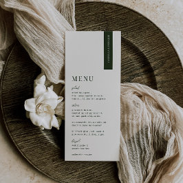 VERDURE Modern Bröllop Place Card Meny
