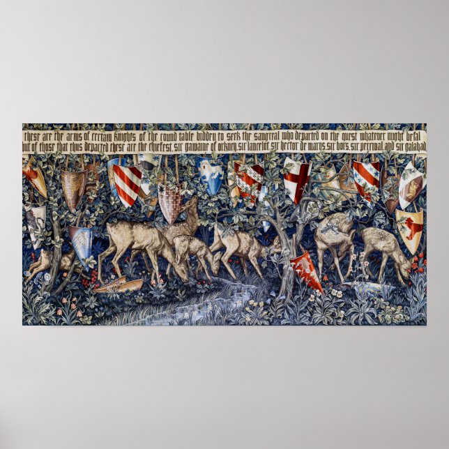 Verdure with Hjort and Shields, William Morris Poster (Framsidan)