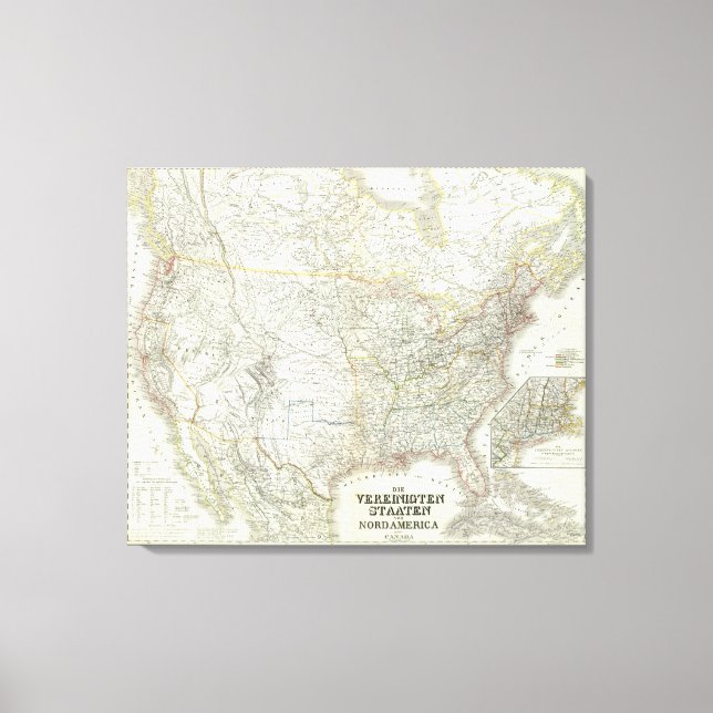 Vereinigten Staaten von N America - Nordamerika Canvastryck (Framsida)