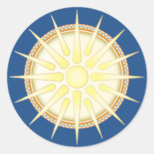 Vergina Sol Classic Glossy Round Sticker Runt Klistermärke