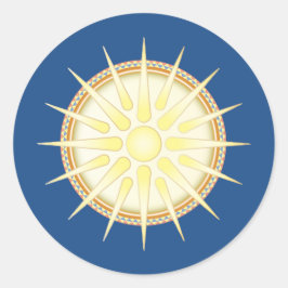 Vergina Sun Klassisk Blank Rund Klistermärke