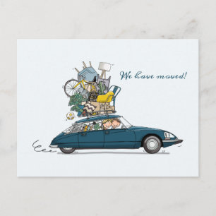 Verhuiskaart Citroen Snoek blauw Vykort