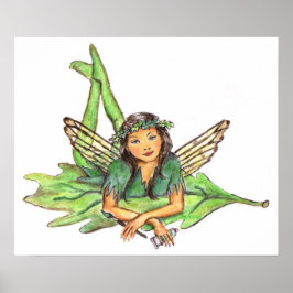 Veridian Grönt Pixie Fairy JL Biel Poster